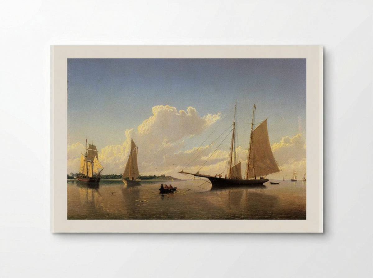Stowing Sails off Fairhaven - William Bradford - Poster