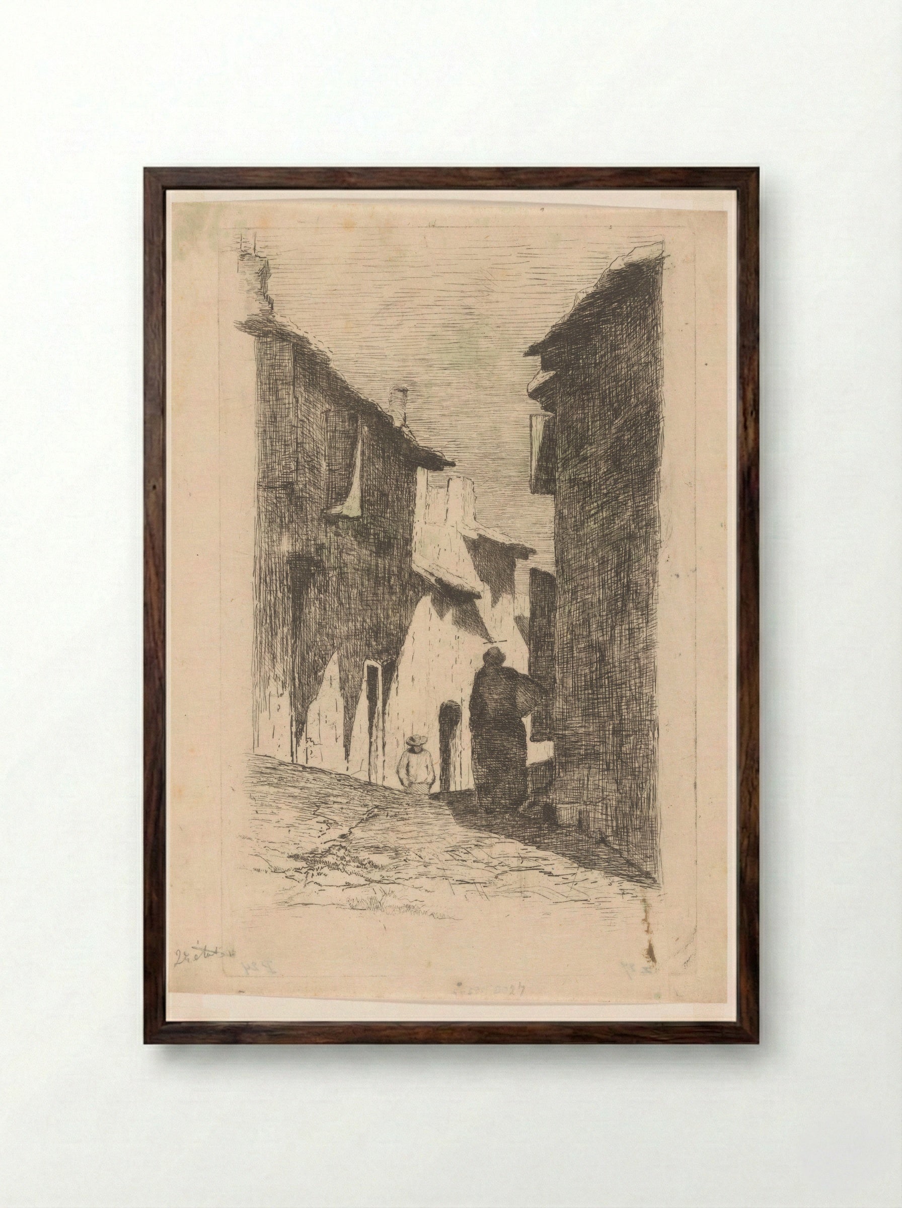 Straat in Arles - Philip Zilcken - Framed Print Dark Wood
