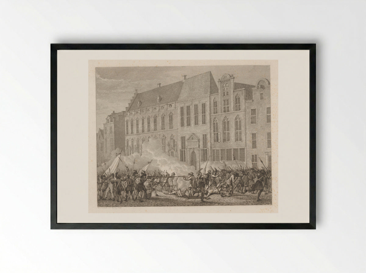 Straatgevechten te Nijmegen, 1703 - François Bohn - Framed Print Black