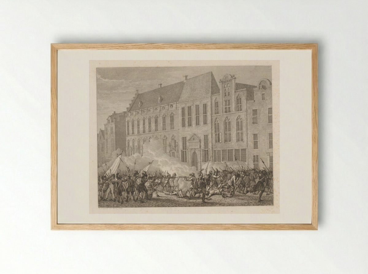Straatgevechten te Nijmegen, 1703 - François Bohn - Framed Print Wood