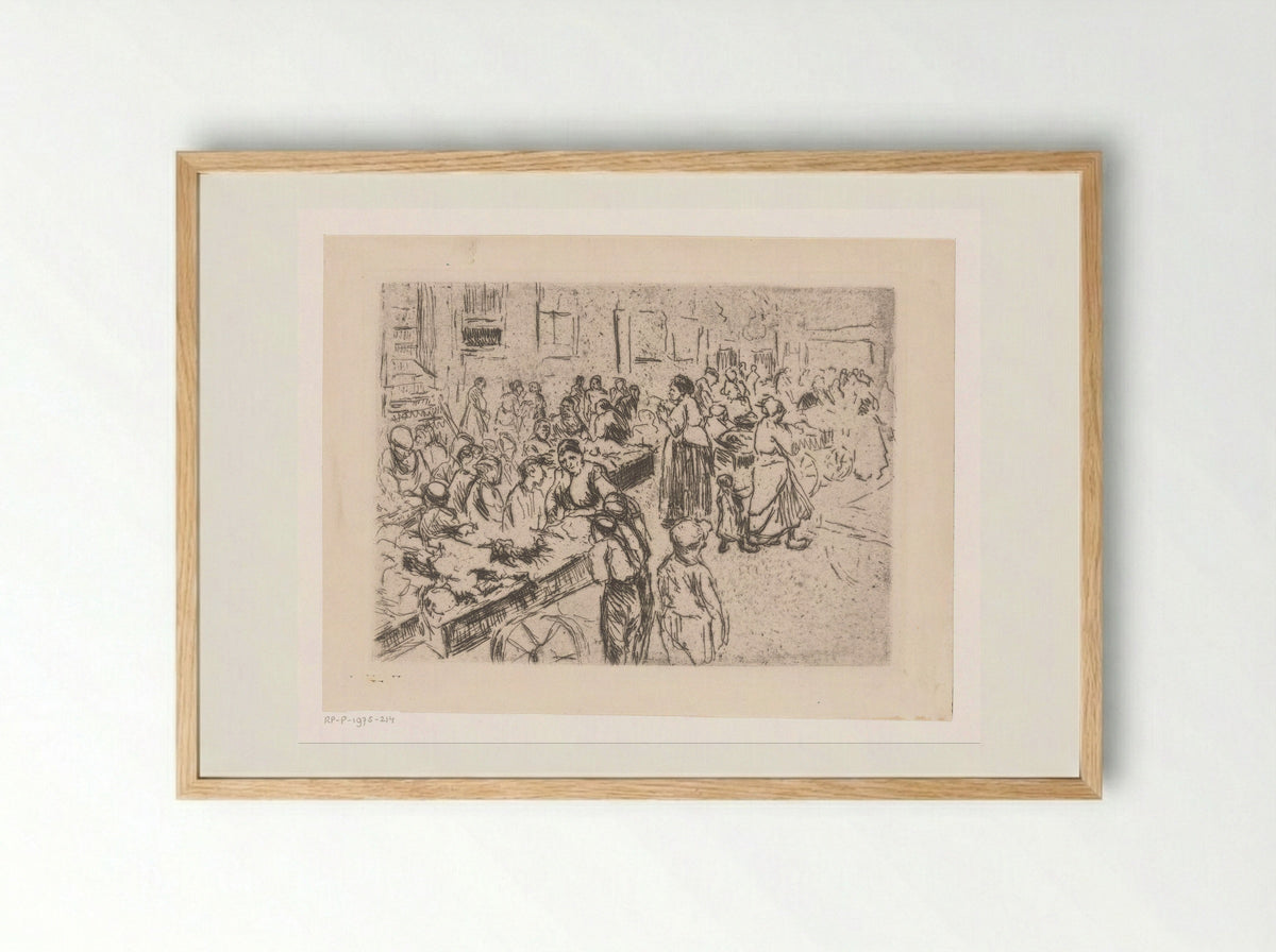 Straathandel in de Oude Jodenbuurt te Amsterdam - Max Liebermann - Framed Print Wood