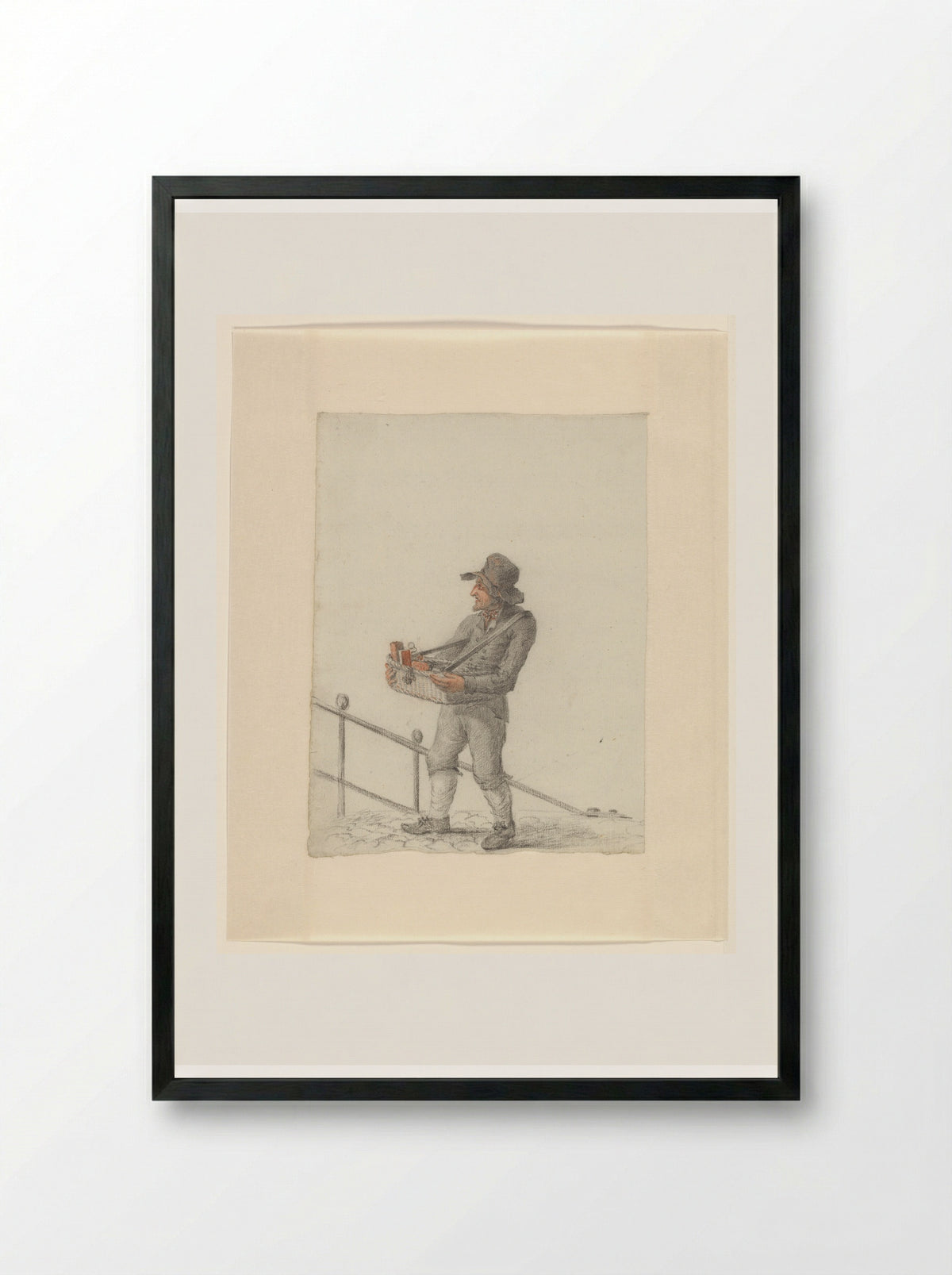 Straathandelaar - Johannes van Reijn - Framed Print Black