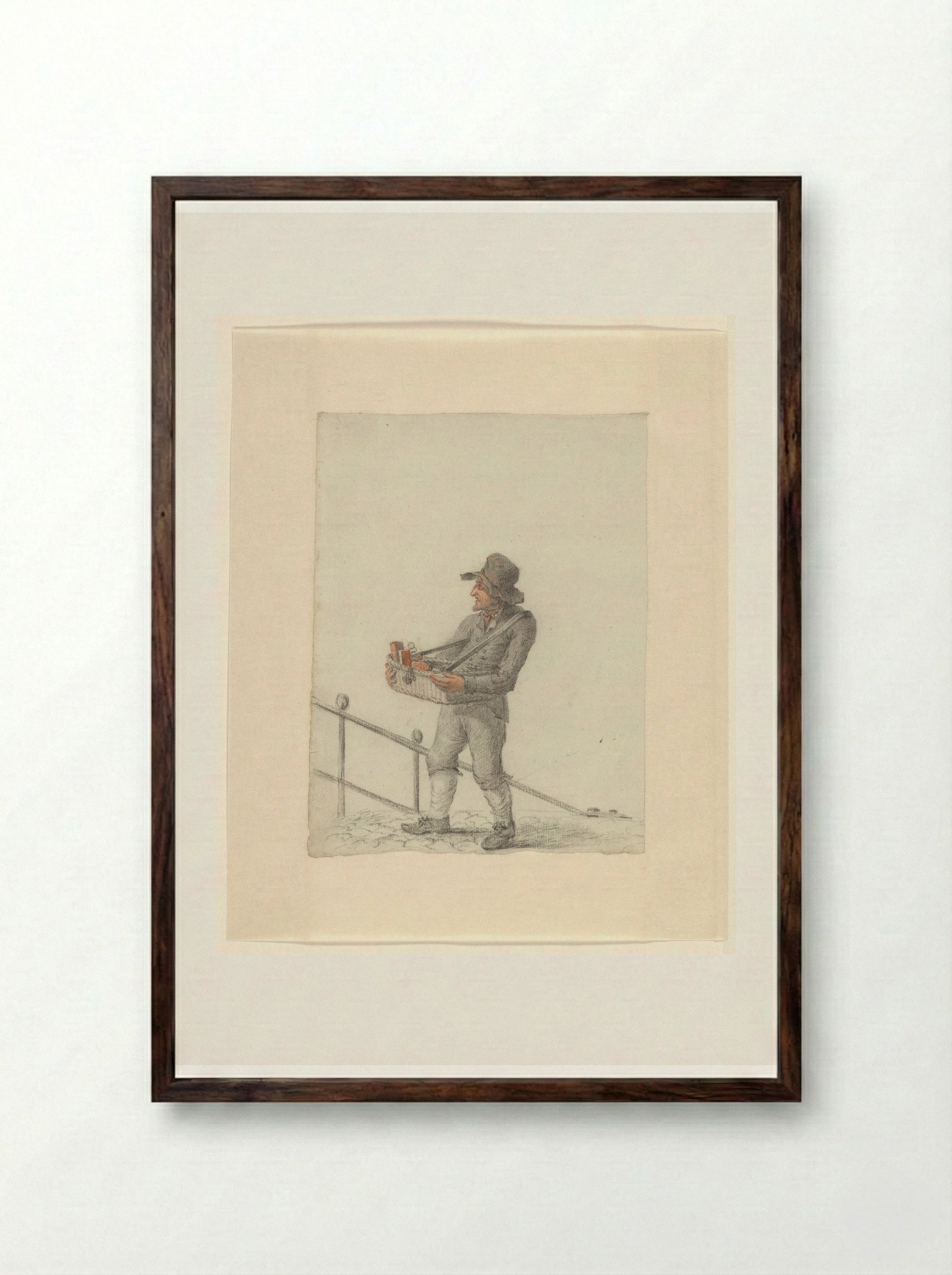 Straathandelaar - Johannes van Reijn - Framed Print Dark Wood