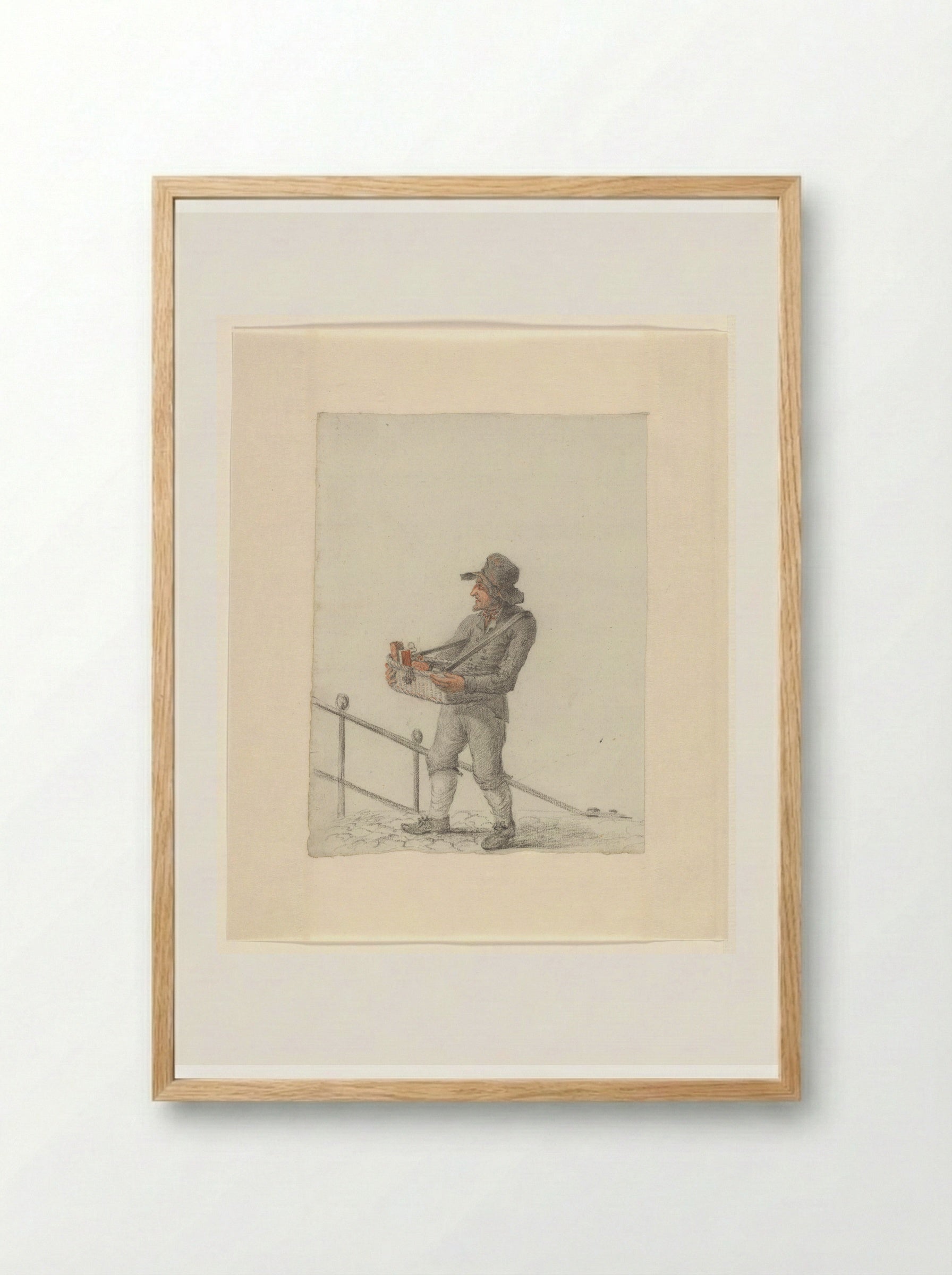 Straathandelaar - Johannes van Reijn - Framed Print Wood