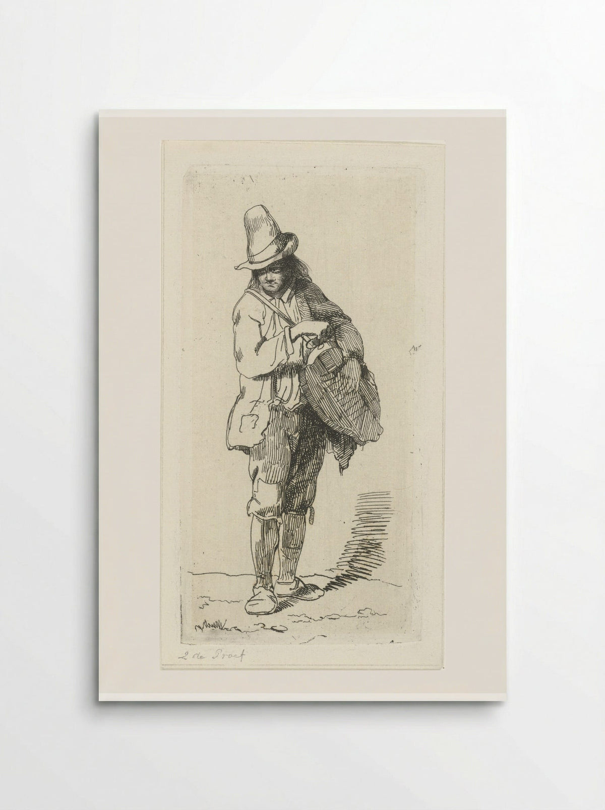 Straatmuzikant met draailier - Jacobus Ludovicus Cornet - Poster