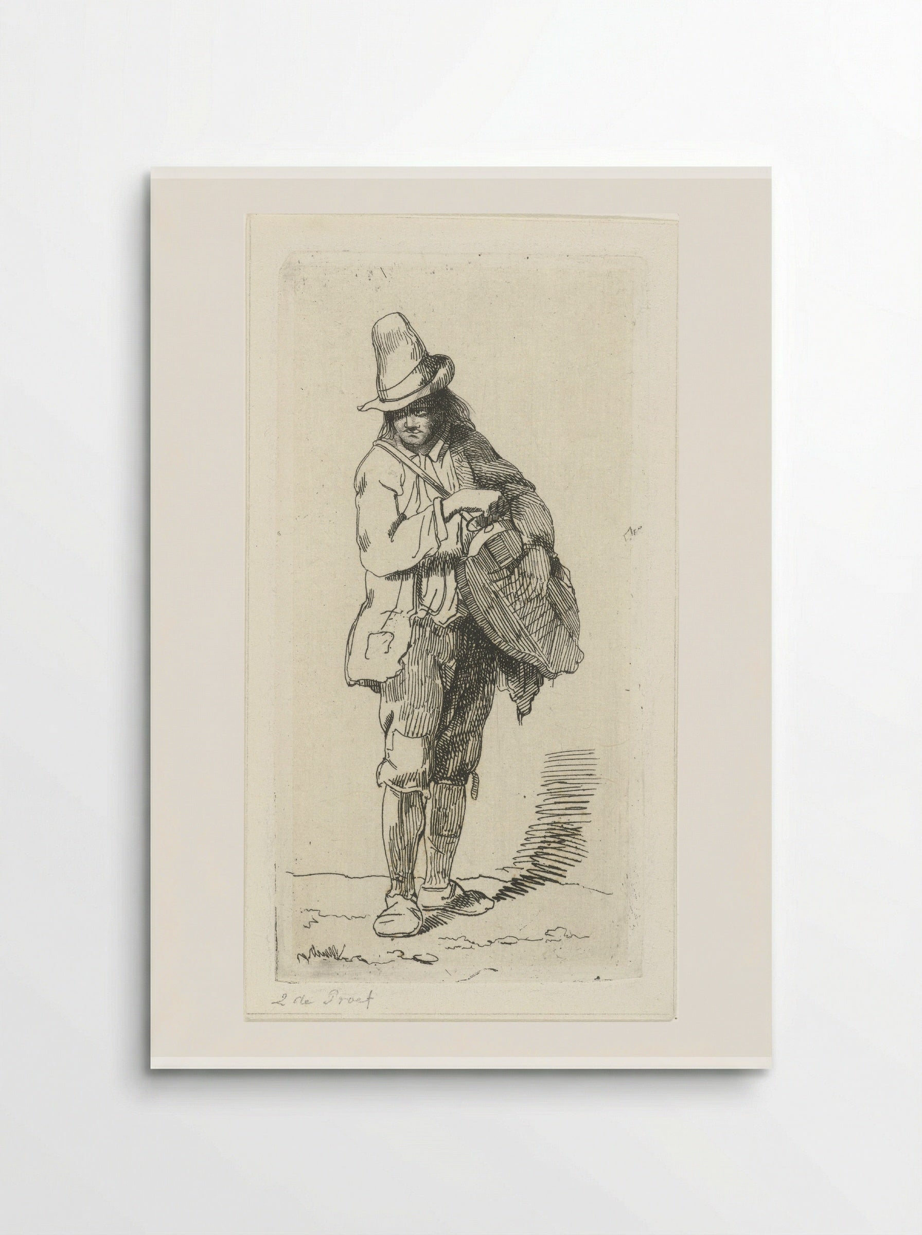 Straatmuzikant met draailier - Jacobus Ludovicus Cornet - Poster