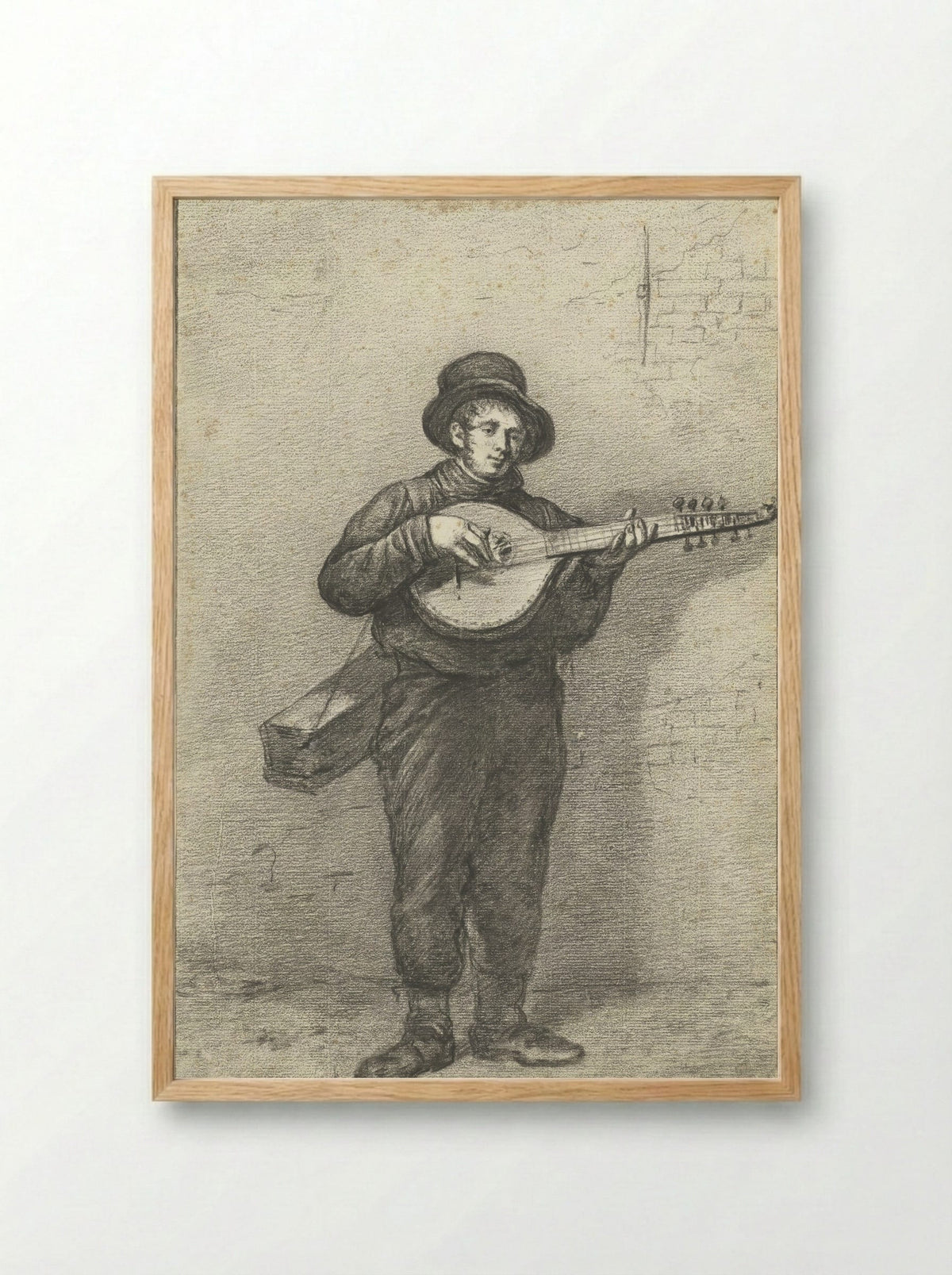 Straatmuzikant - Willem Albertus Haanebrink - Framed Print Wood