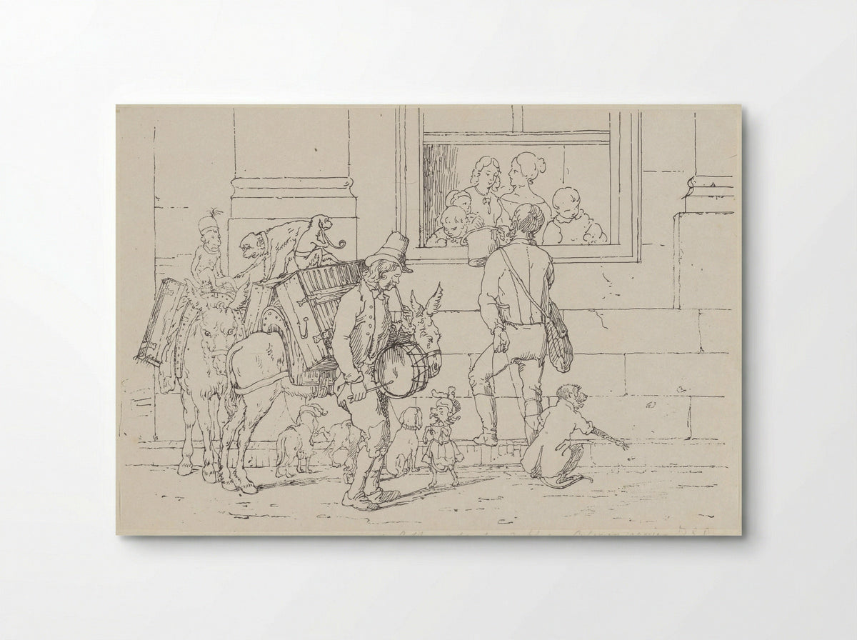 Straatmuzikanten met apen - Jacobus Ludovicus Cornet - Poster