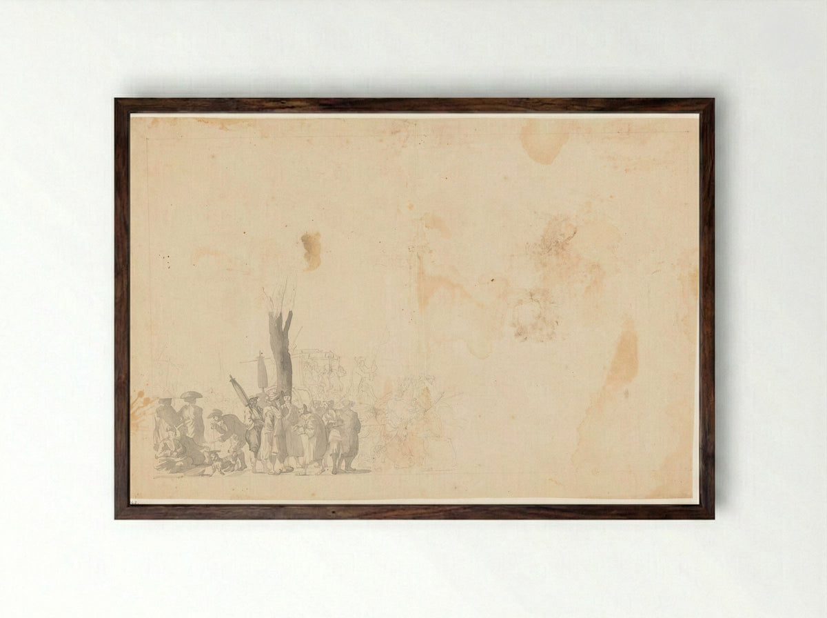 Straattafereel Batavia - Jan Brandes - Framed Print Dark Wood