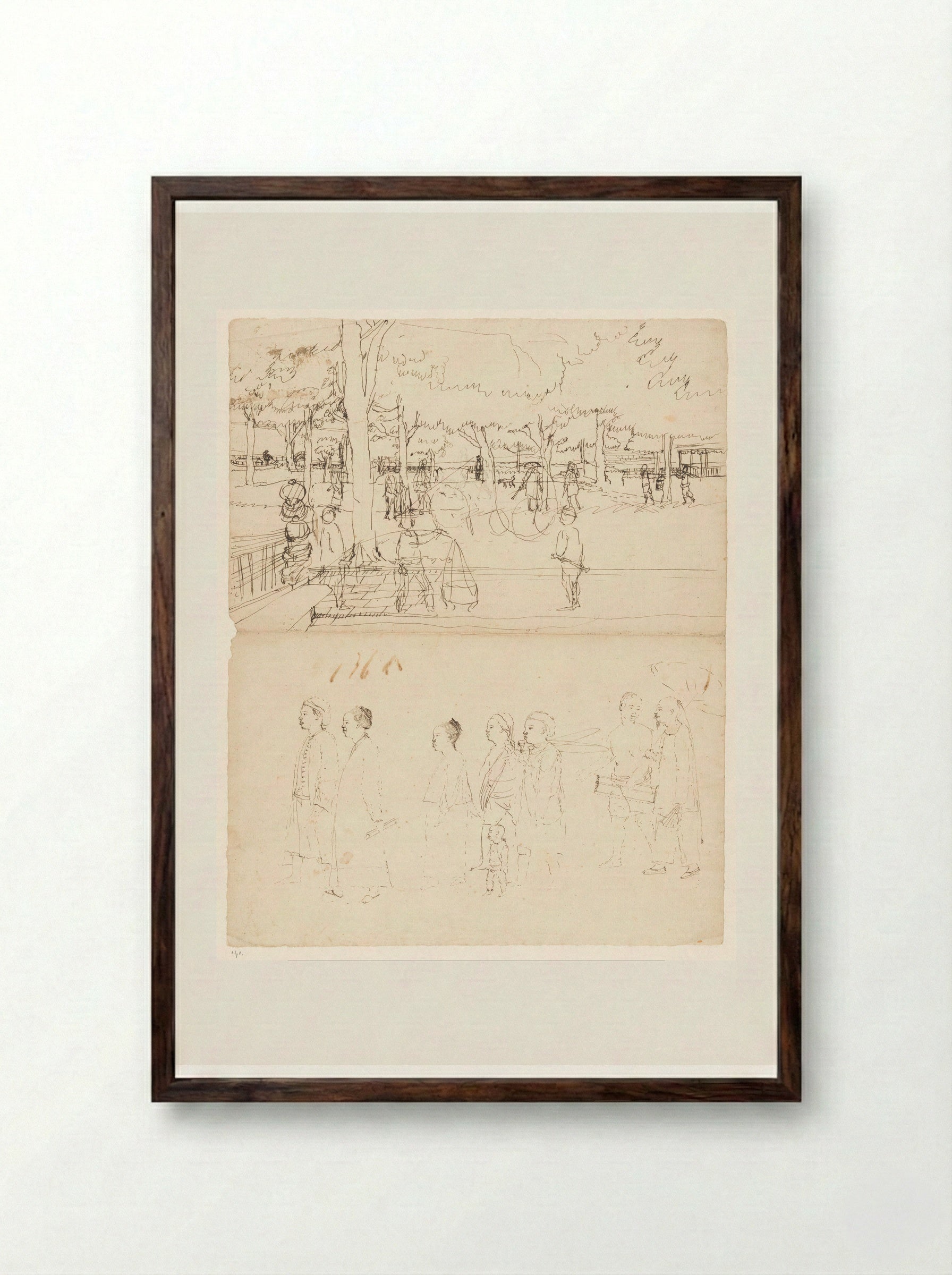 Straattaferelen Batavia - Jan Brandes - Framed Print Dark Wood