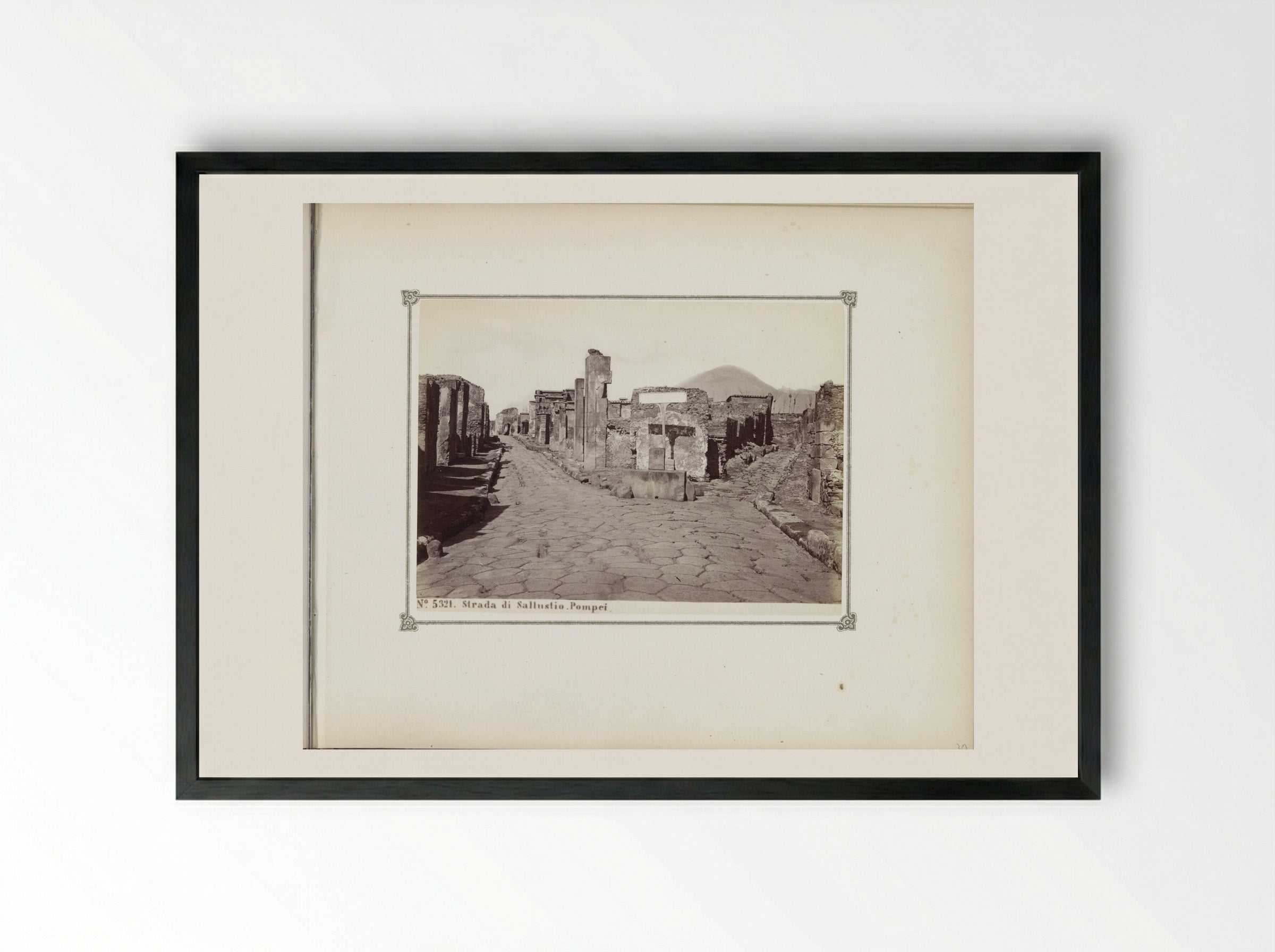 Strada di Sallustio, Pompei - Giorgio Sommer - Framed Print Black