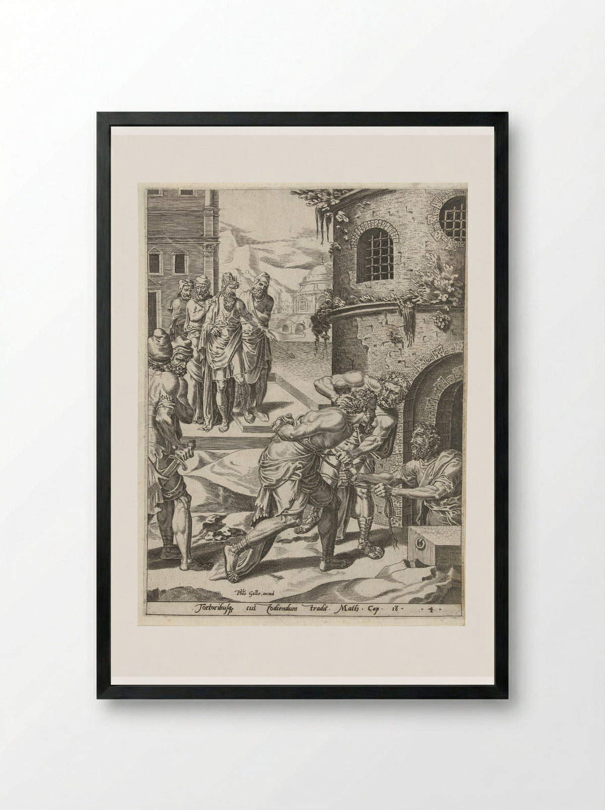 Straf van de ondankbare knecht - Dirck Volckertsz. Coornhert - Framed Print Black