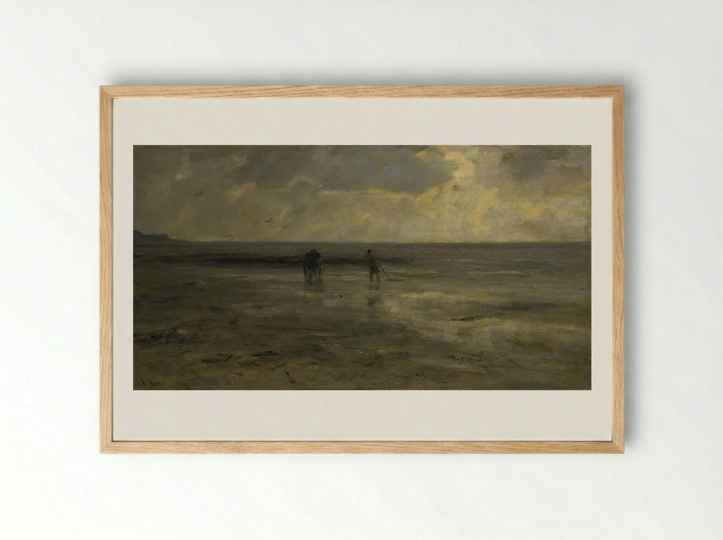 Strand bij avond - Jacob Maris - Framed Print Wood