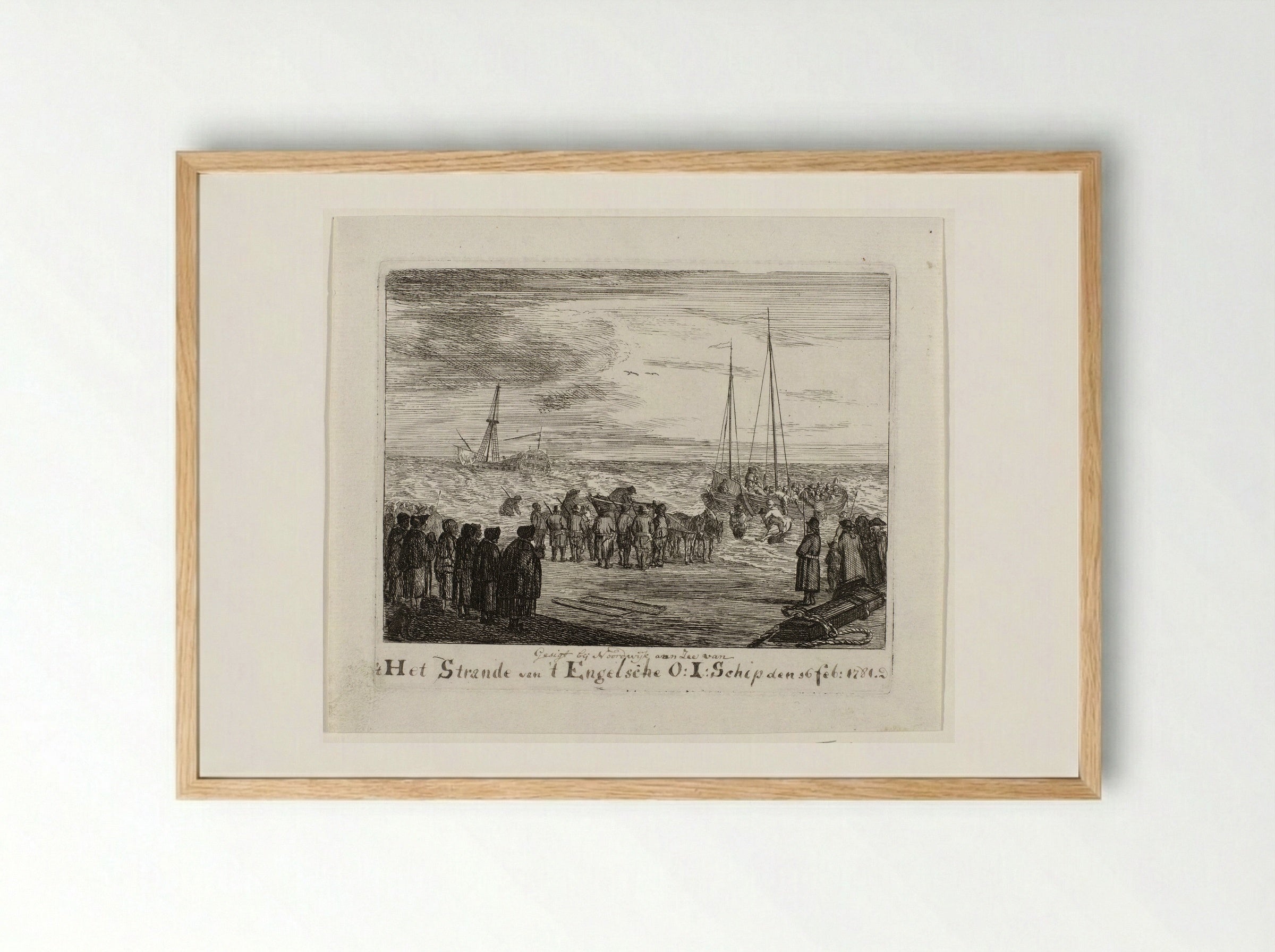 Stranding van de Generaal Barker bij Zandvoort - Louis Bernard Coclers - Framed Print Wood