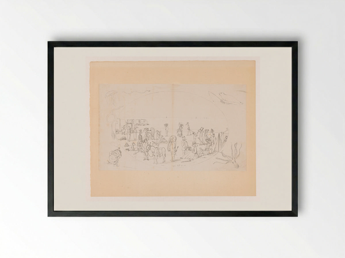 Strandtafereel met dieren - Victor de Stuers - Framed Print Black