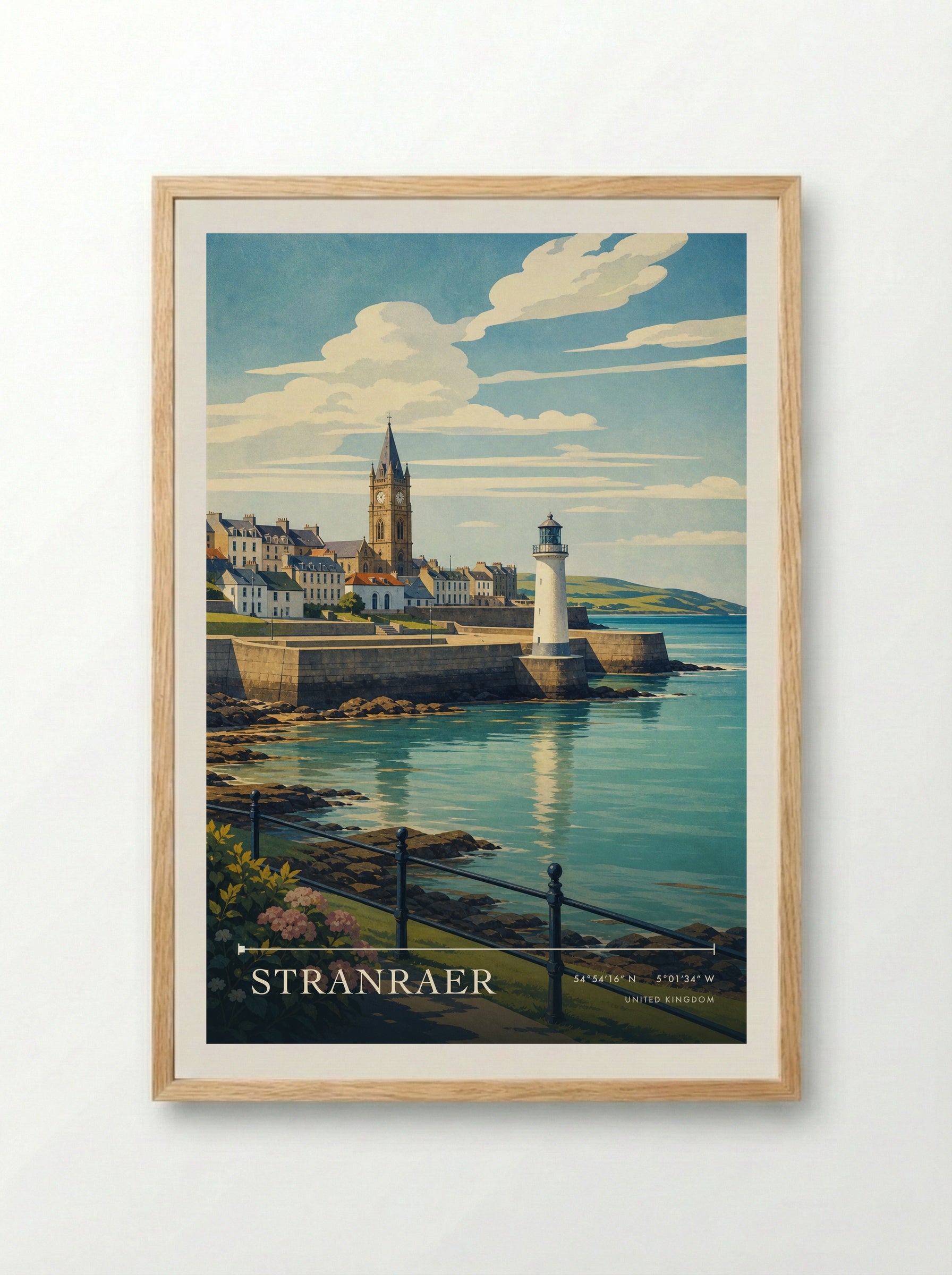 Stranraer United Kingdom Travel Poster - Framed Print Wood