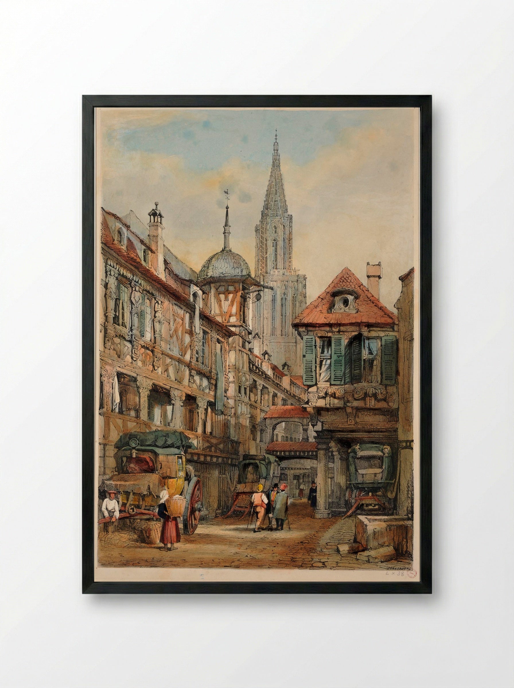 Strasbourg - Samuel Prout - Framed Print Black