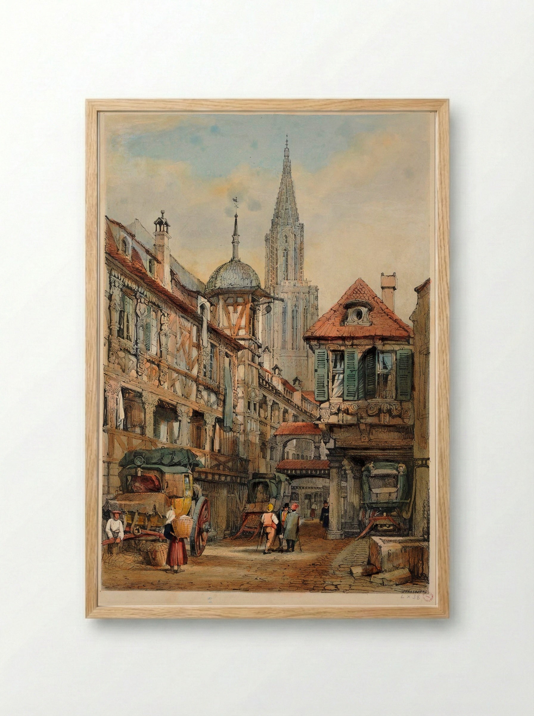 Strasbourg - Samuel Prout - Framed Print Wood