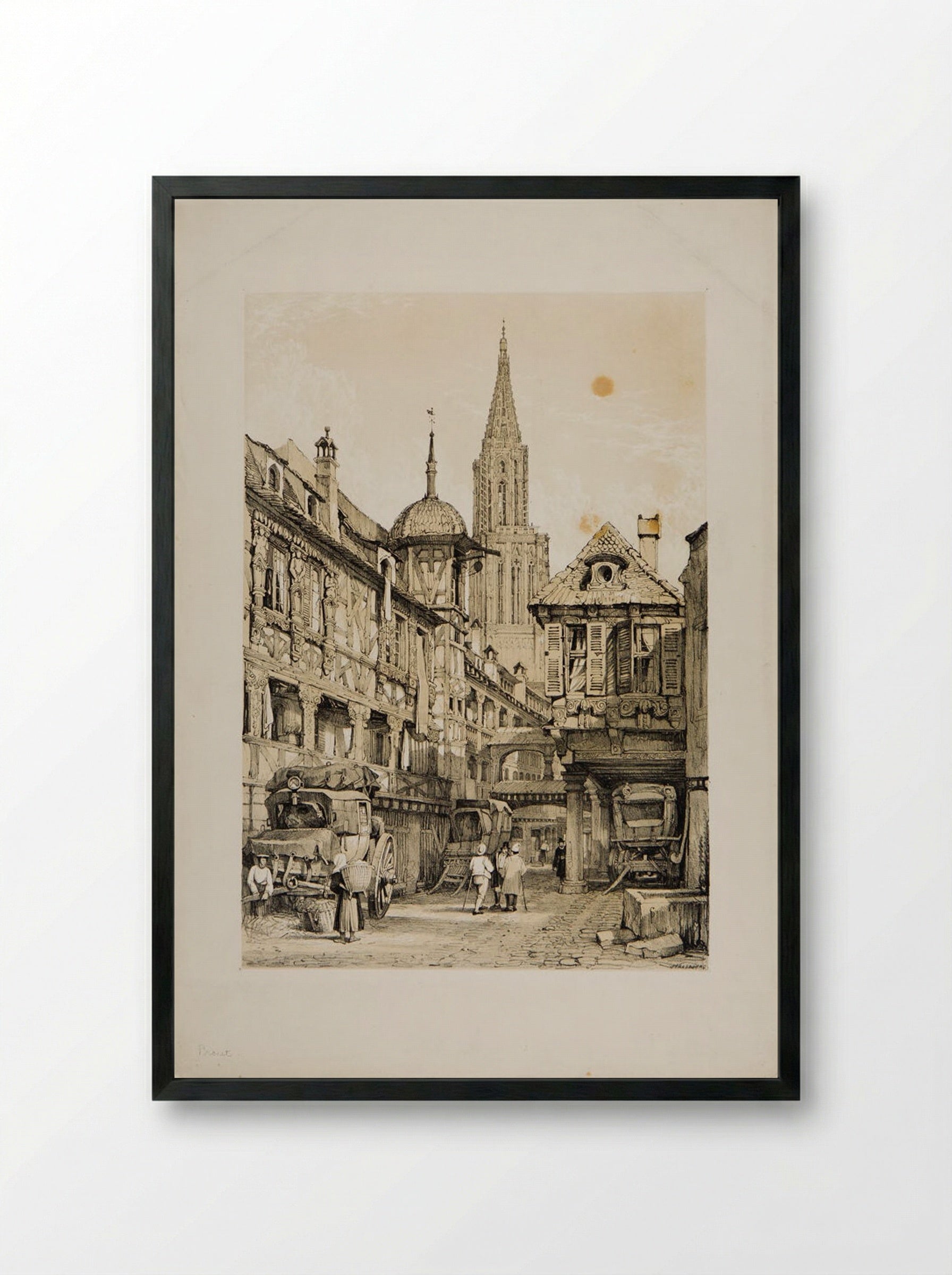 Strassburg - Samuel Prout - Framed Print Black