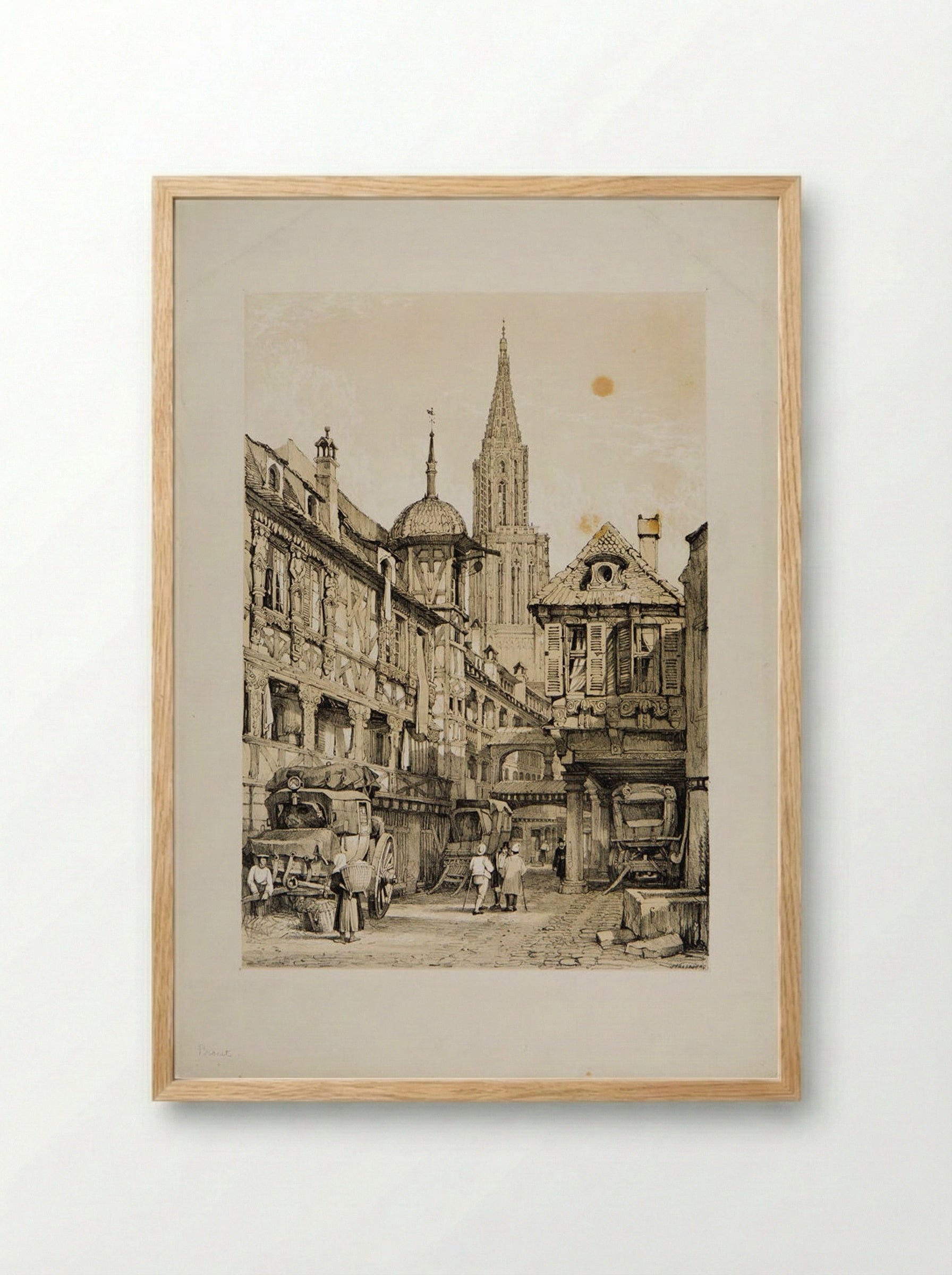Strassburg - Samuel Prout - Framed Print Wood