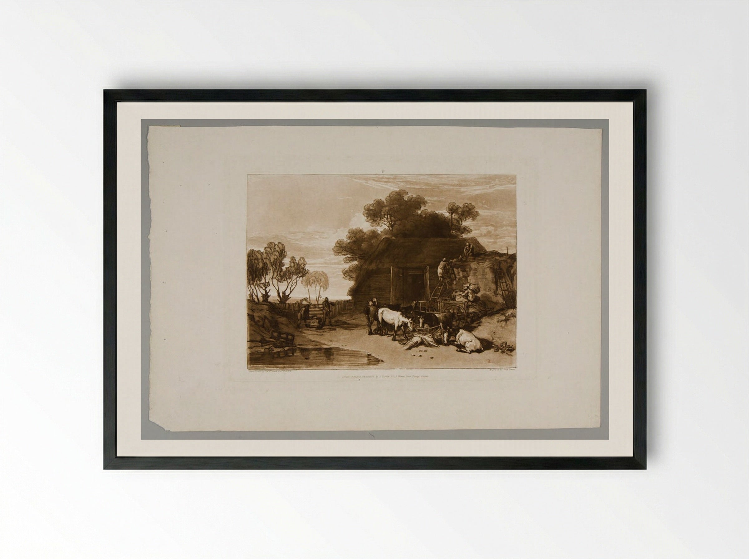 Straw Yard - Charles Turner - Framed Print Black