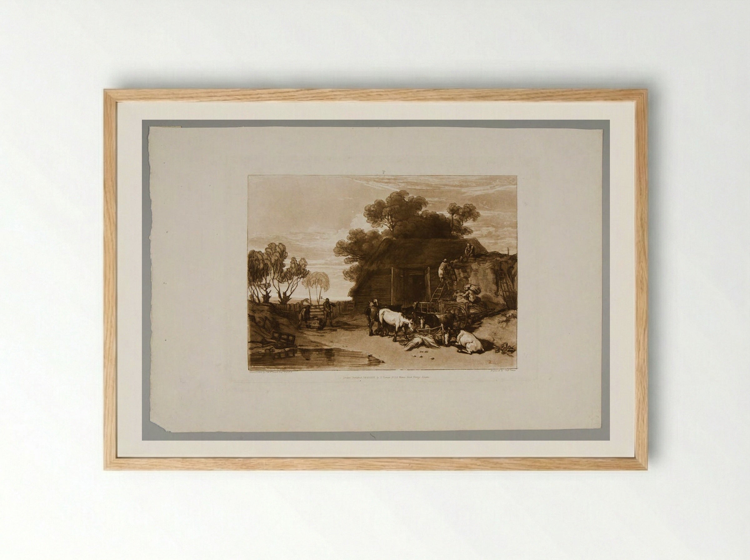 Straw Yard - Charles Turner - Framed Print Wood