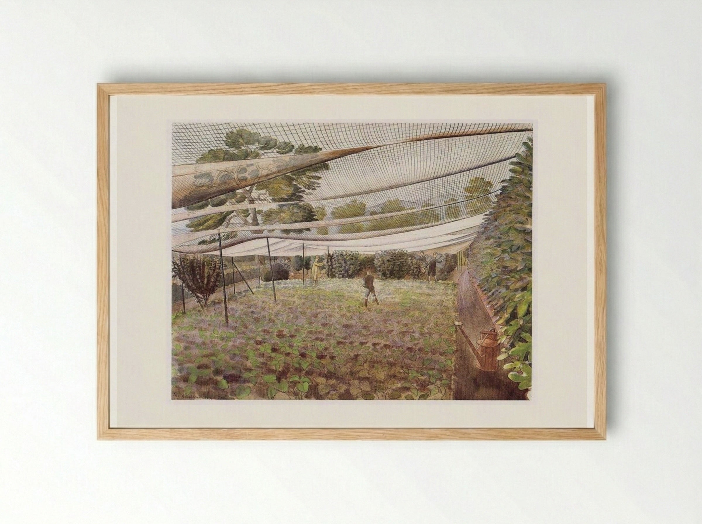 Strawberry Bed - Eric Ravilious - Framed Print Wood