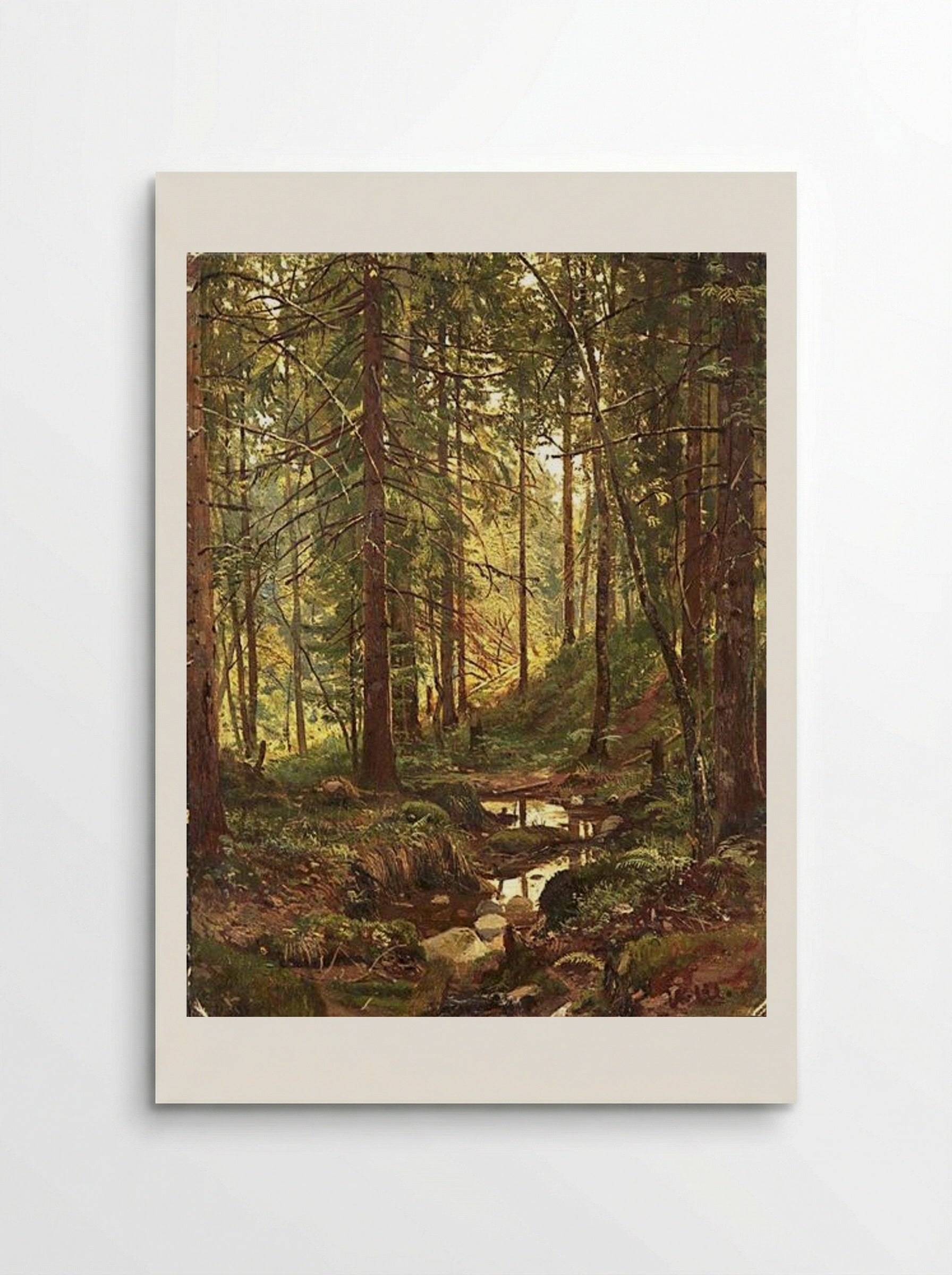 Stream by a Forest Slope - Ivan Shishkin - Poster