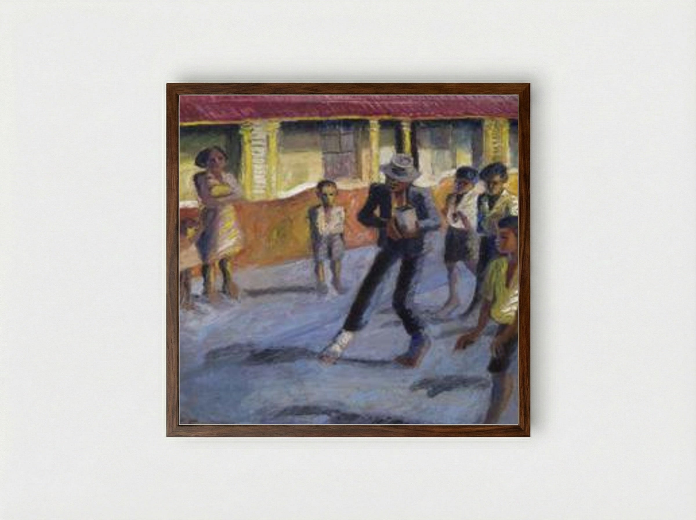 Street Musician - Gerard Sekoto - Framed Print Dark Wood