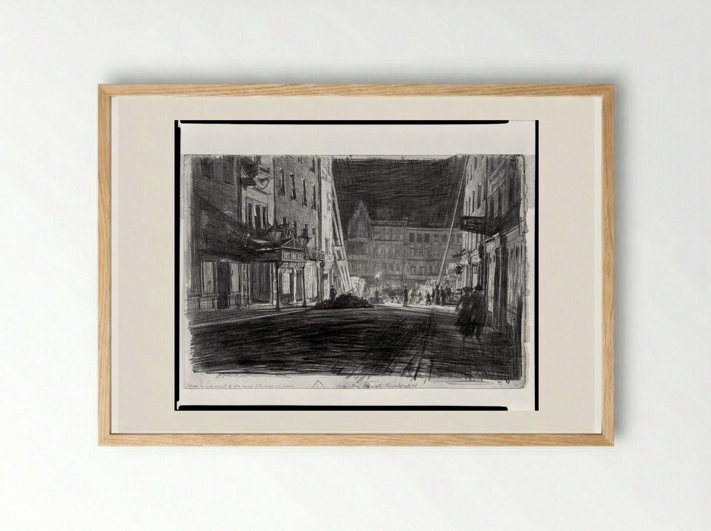 Street Scene (Chiswick Mall) - Muirhead Bone - Framed Print Wood