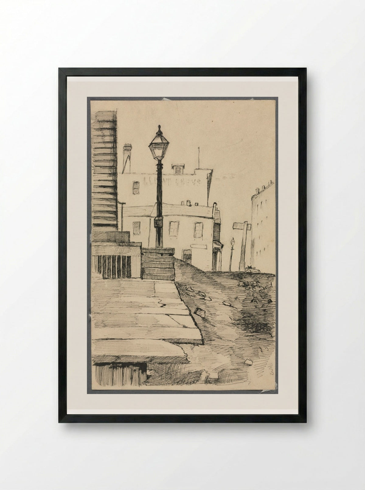 Street Scene, Cleveland - Otto H. Bacher - Framed Print Black