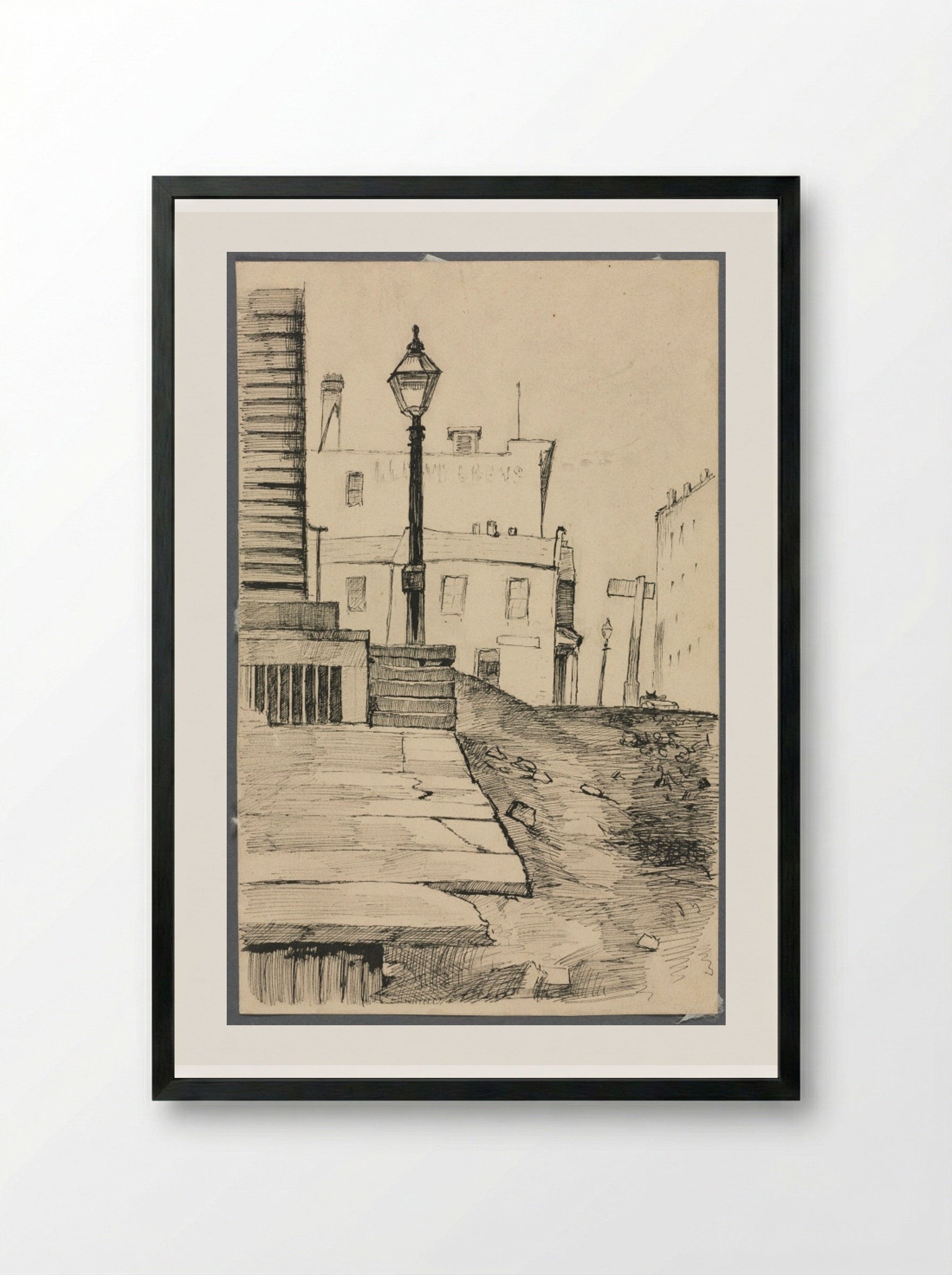 Street Scene, Cleveland - Otto H. Bacher - Framed Print Black