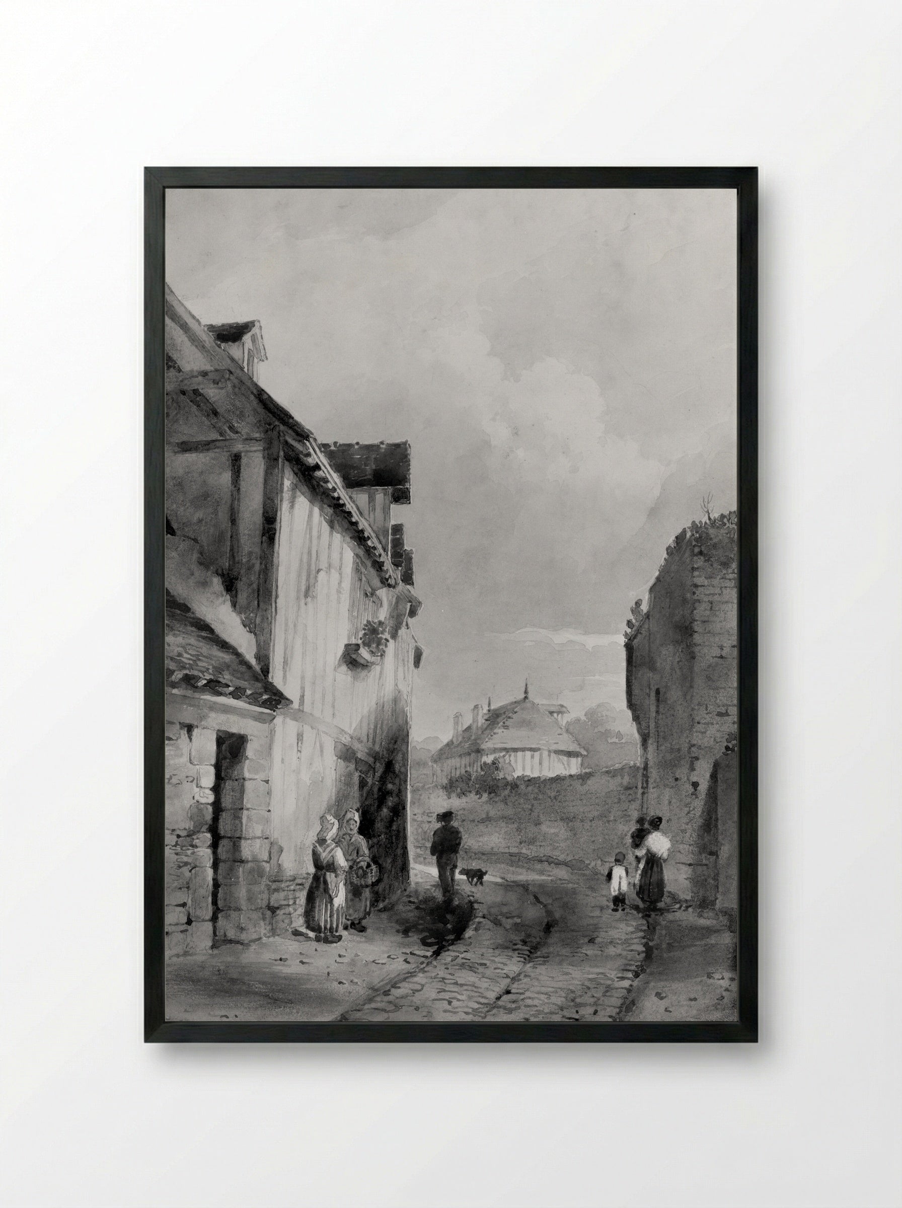Street Scene, Rouen - Samuel Prout - Framed Print Black