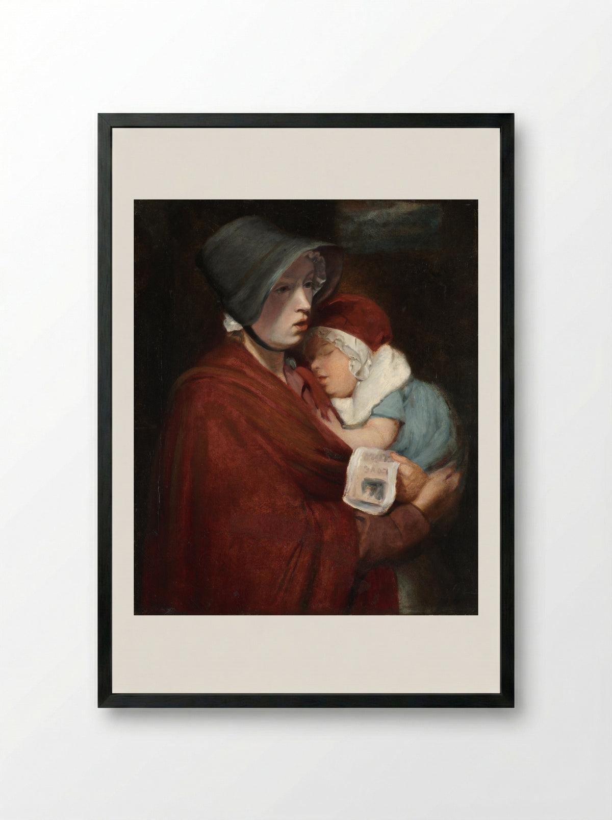 Street Singer and Child - John Opie - Framed Print Black