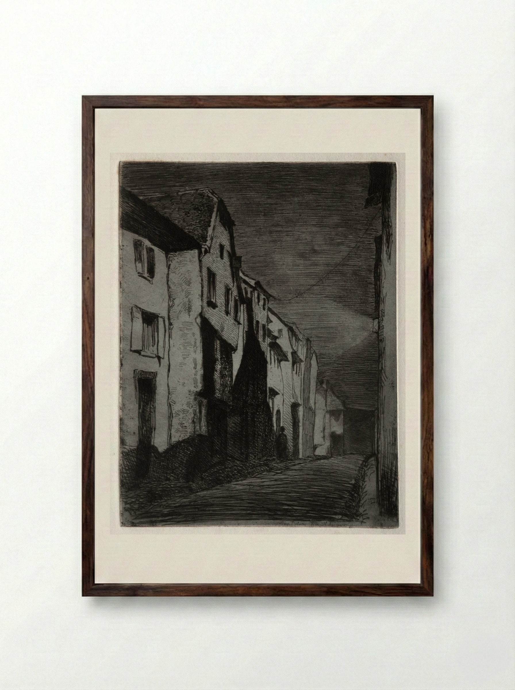 Street at Saverne - James McNeill Whistler - Framed Print Dark Wood