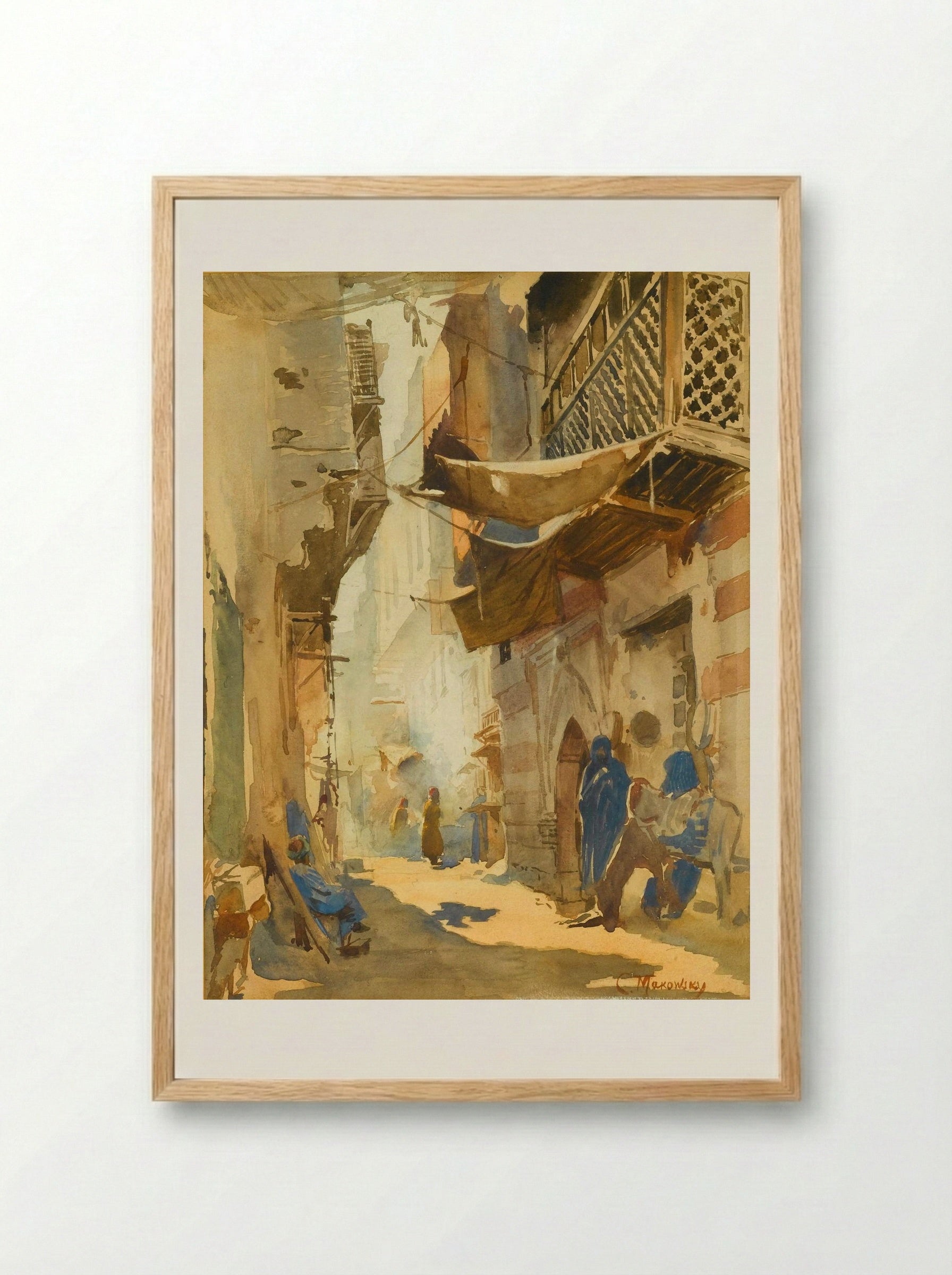 Street in Cairo - Konstantin Makovsky - Framed Print Wood