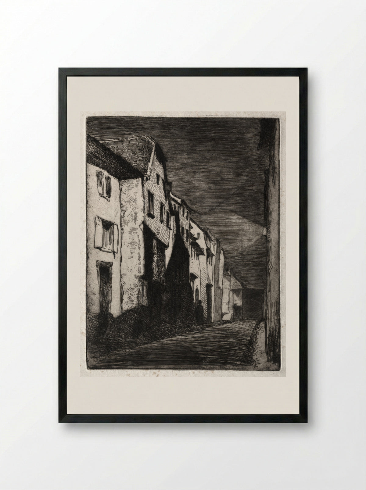 Street in Saverne - James McNeill Whistler - Framed Print Black
