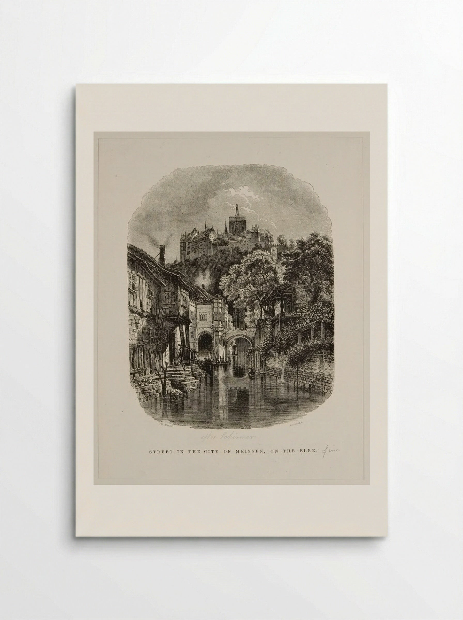 Street in the City of Meissen, on the Elbe - J. Quartley - Poster