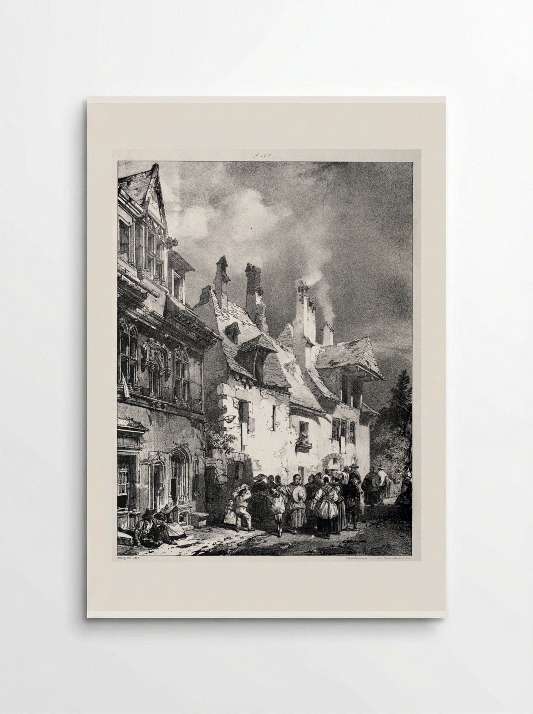 Street in the Outskirts of Besançon, France - Richard Parkes Bonington - Poster