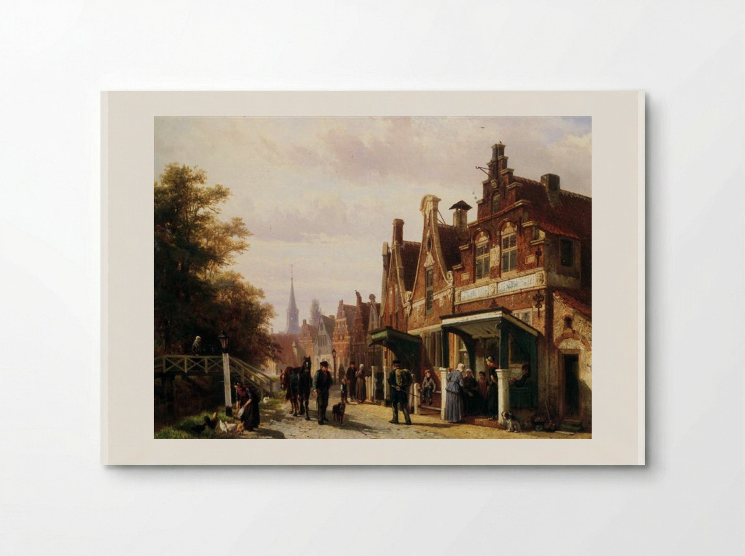 Street scene with figures - Cornelis Springer - Poster