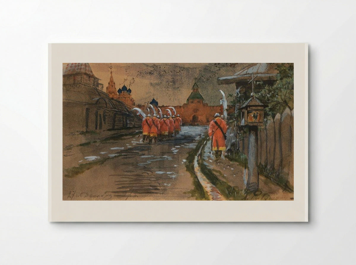 Strelets Patrol at Ilyinskie Gates in Old Moscow - Andrei Ryabushkin - Poster