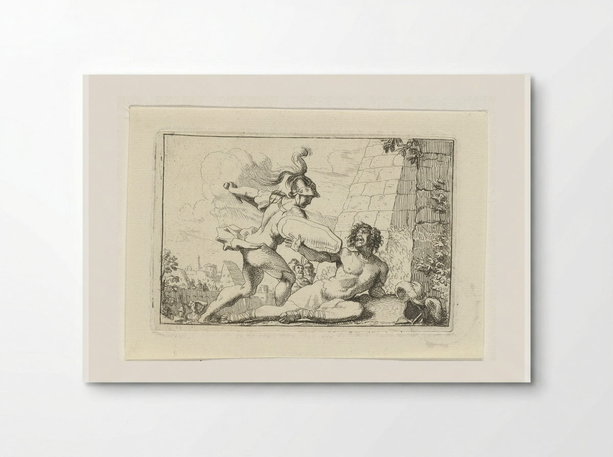 Strijd van Aeneas en Turnus - Gerard de Lairesse - Poster