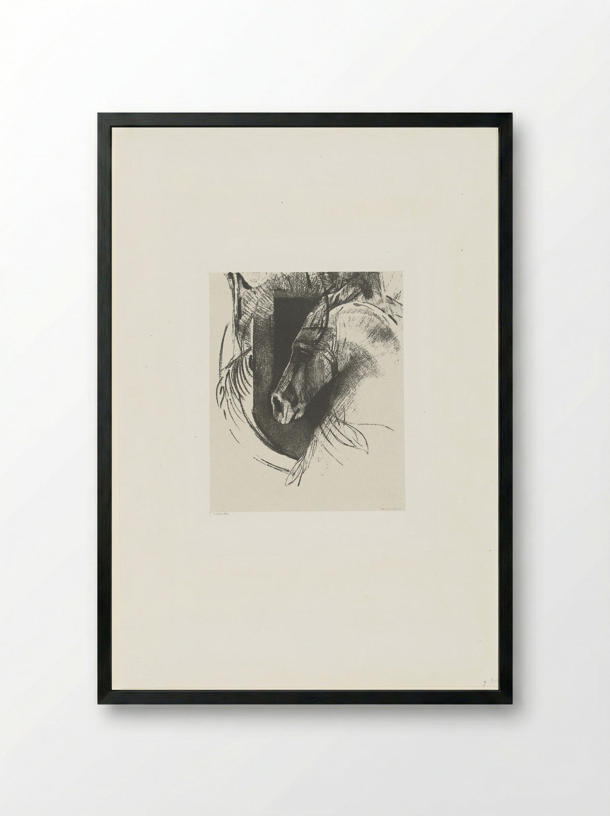 Strijdros (War Horse) - Léon Monrocq - Framed Print Black