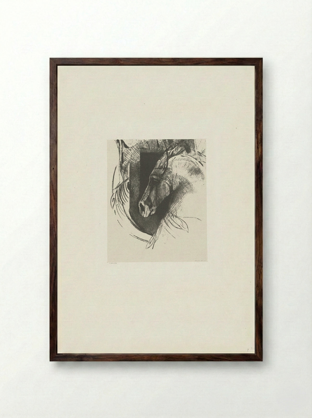 Strijdros (War Horse) - Léon Monrocq - Framed Print Dark Wood