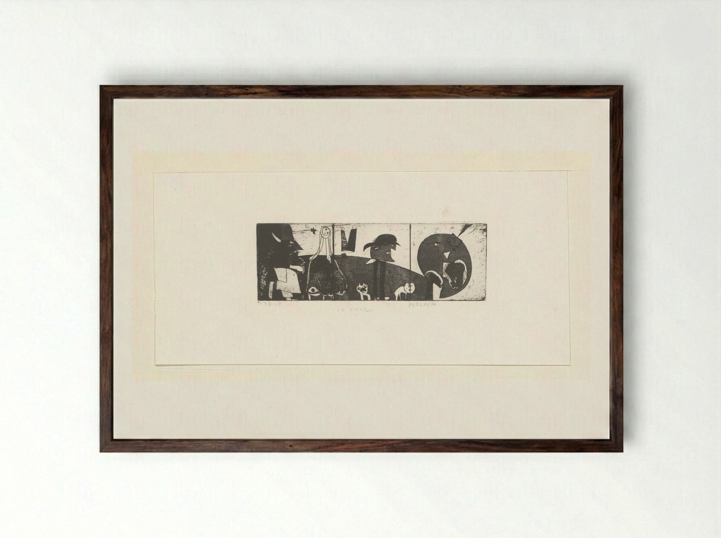 Strip Moloch - Sipke Huismans - Framed Print Dark Wood