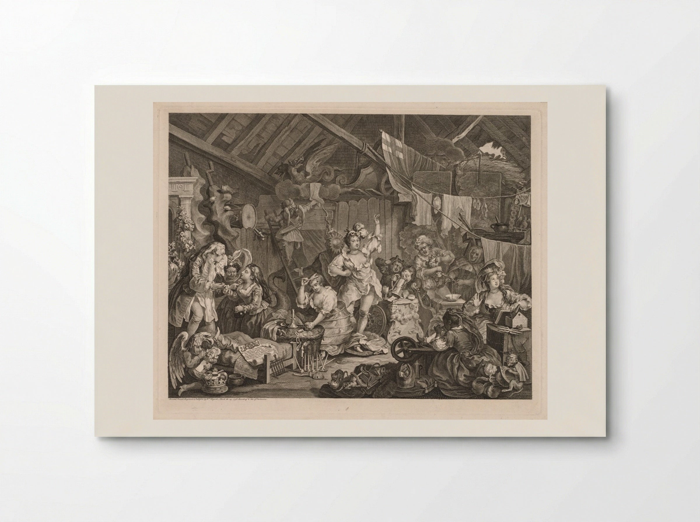 Strolling Actresses Dressing in a Barn - William Hogarth - Poster