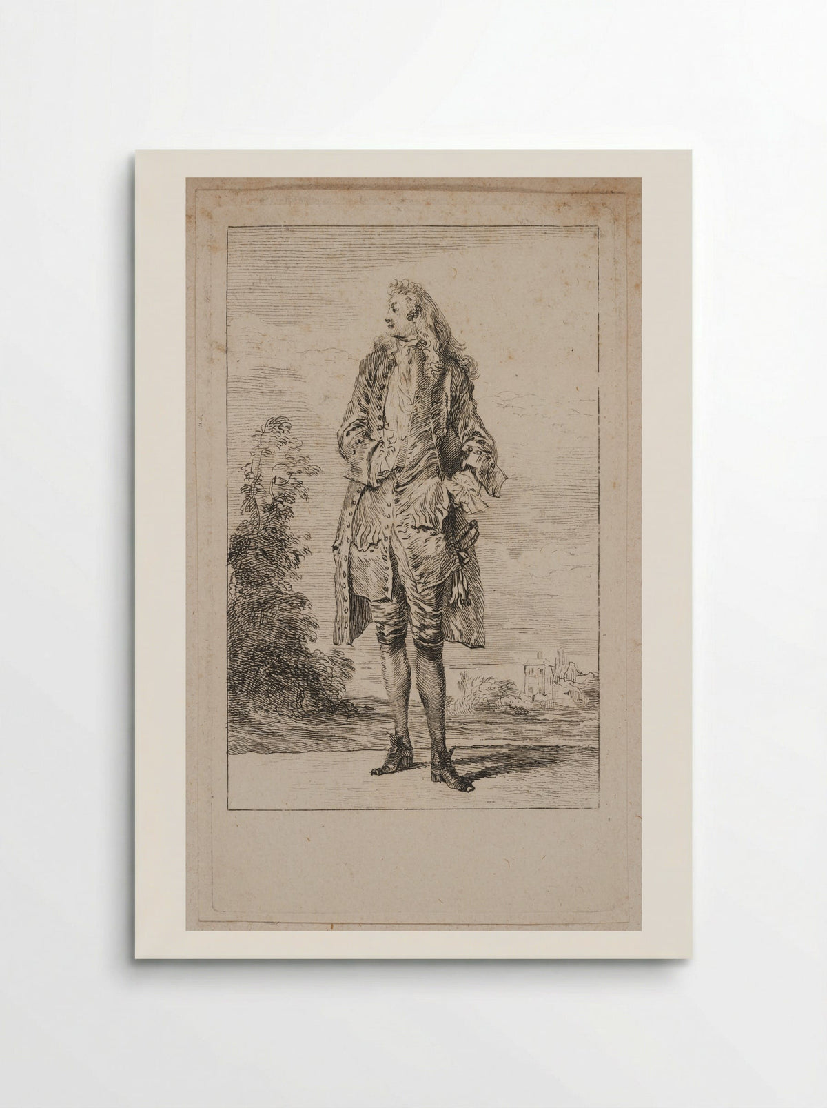 Strolling Man, Seen from the Front - Jean-Antoine Watteau - Poster