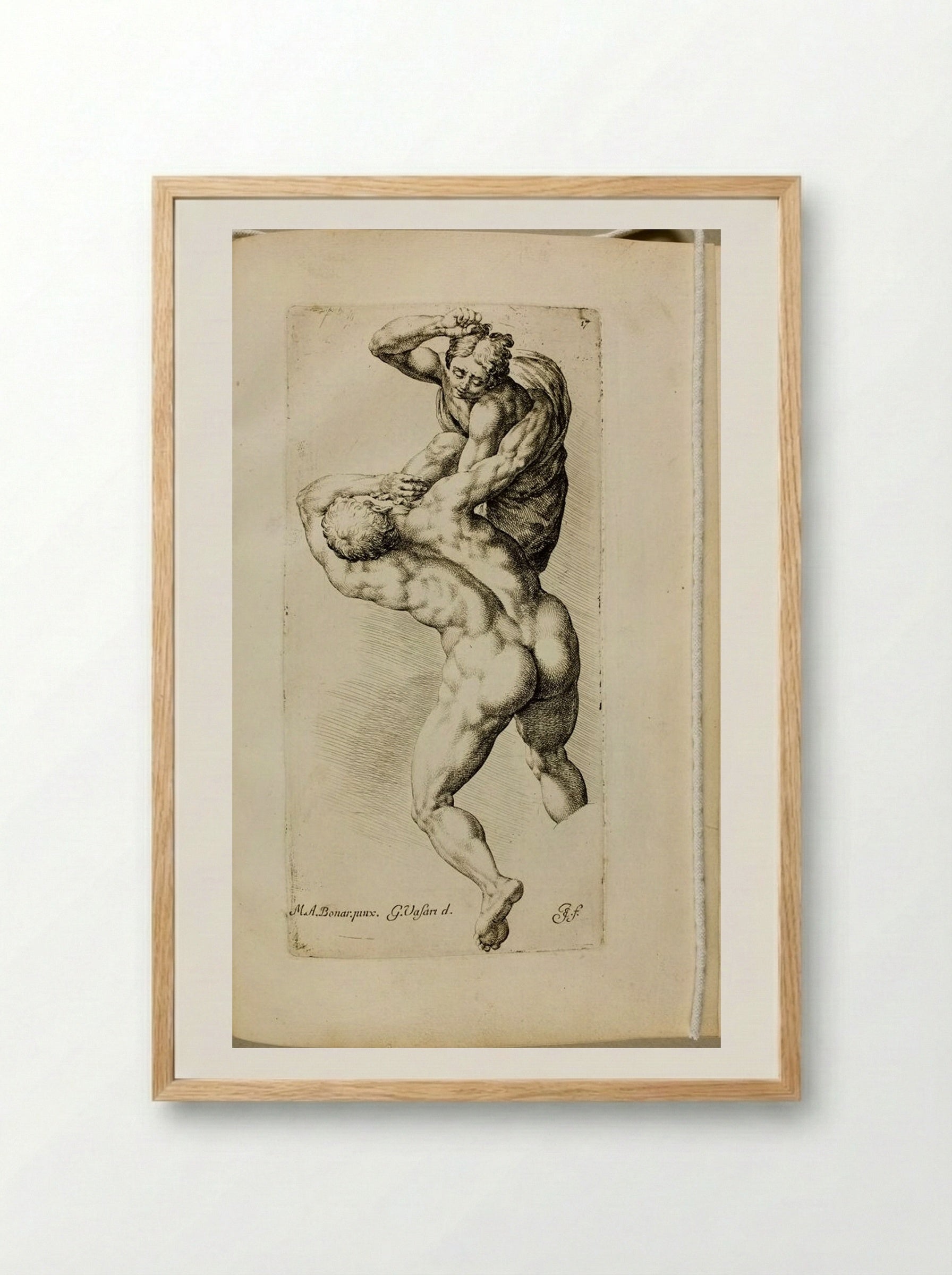 Struggle of Two of the Damned - Jan de Bisschop - Framed Print Wood