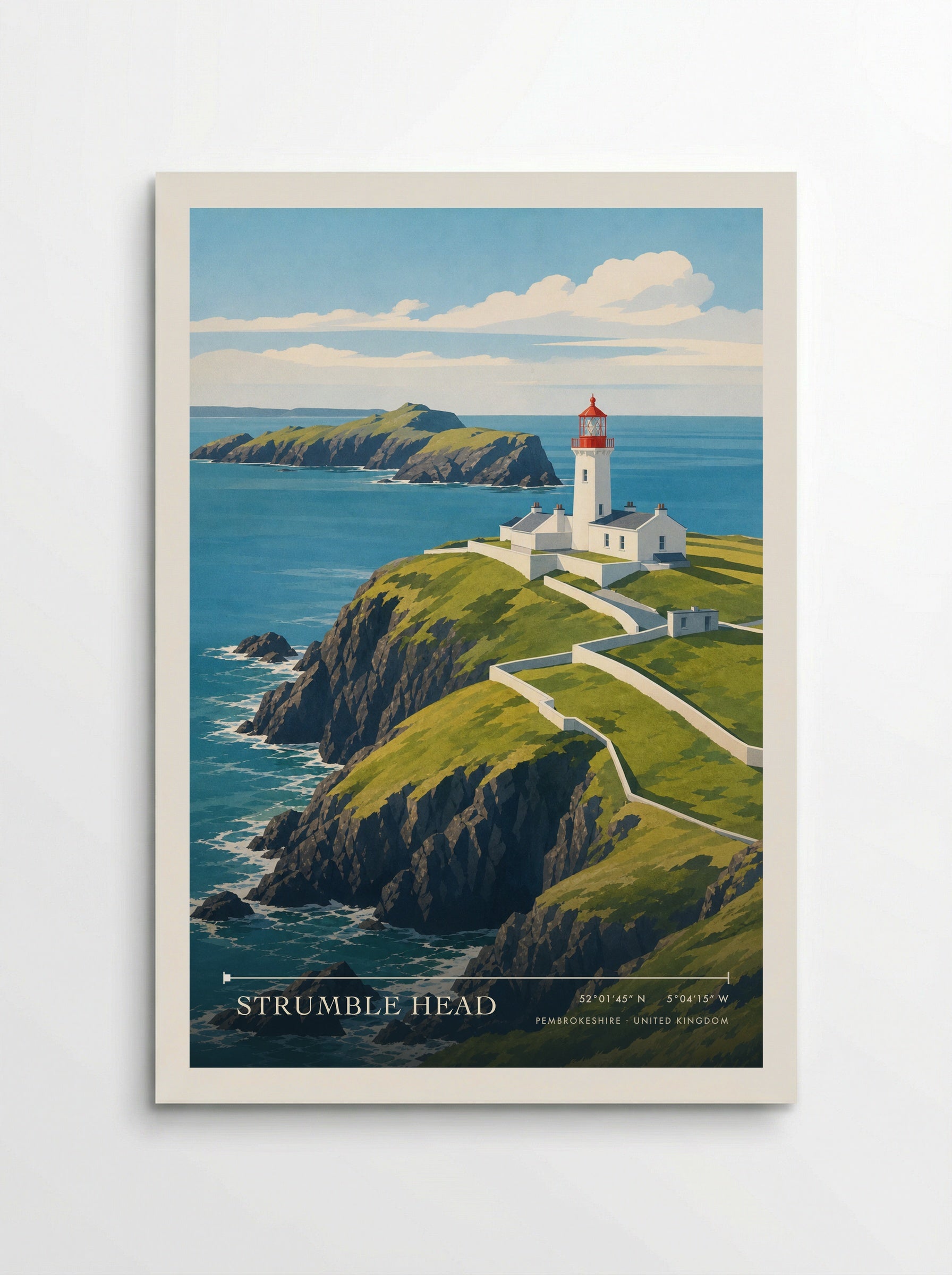 Strumble Head Pembrokeshire United Kingdom Travel Poster - Poster