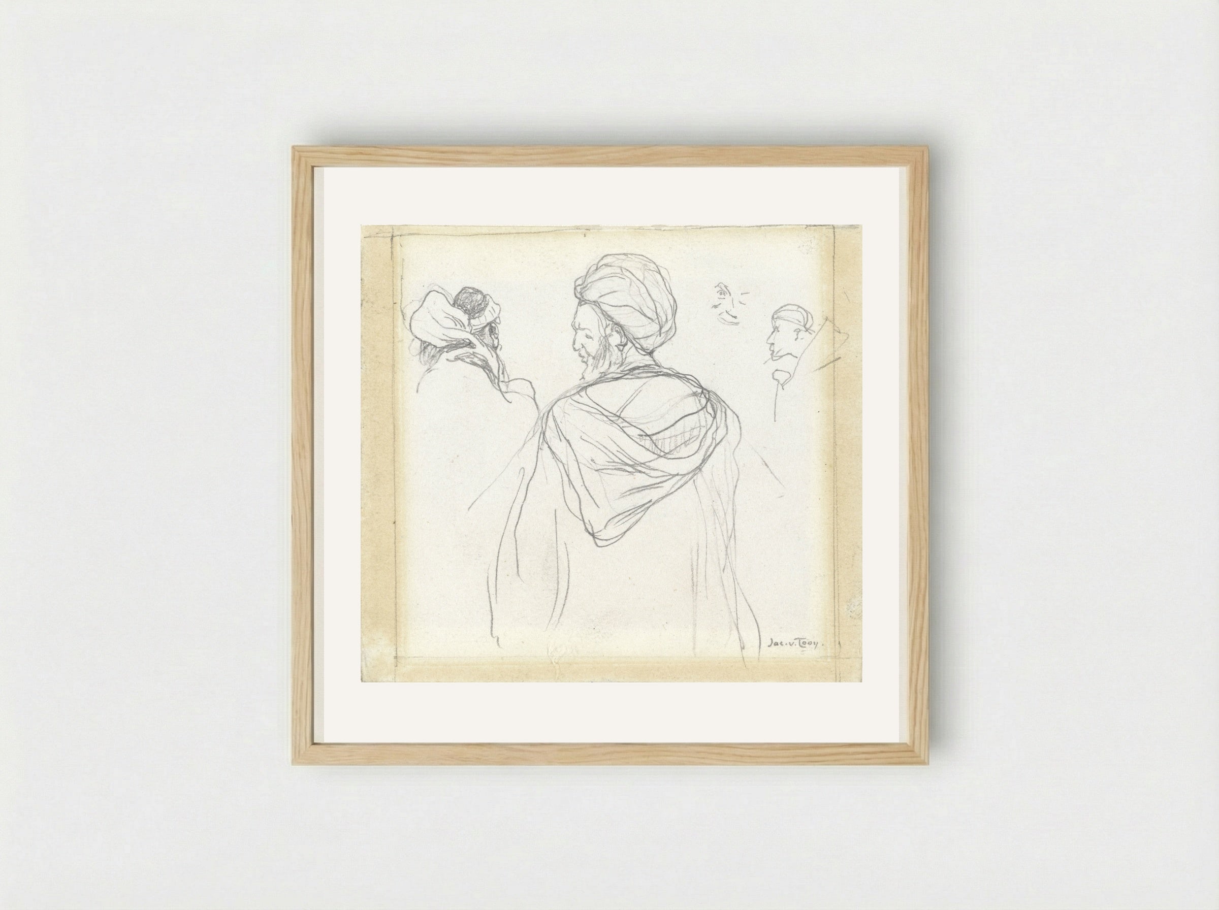 Studies of Arabs - Jacobus van Looy - Framed Print Wood